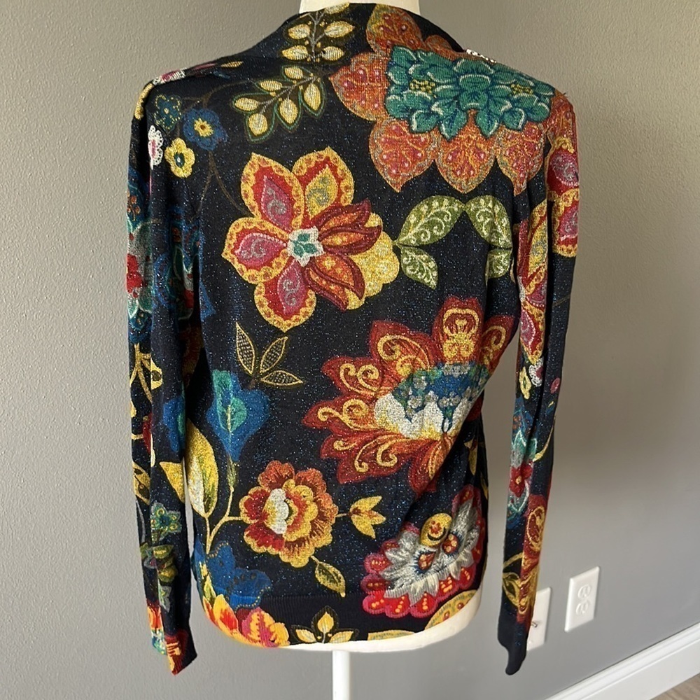 Desigual Black Cowl Neck Sweater with Metallic Shimmer, Gem and Zipper Details - Picture 7 of 12